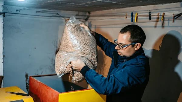 Pelletheizung und Brennstofflagerung